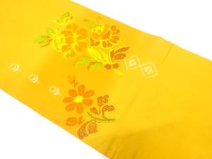 花模様織り出し　名古屋帯